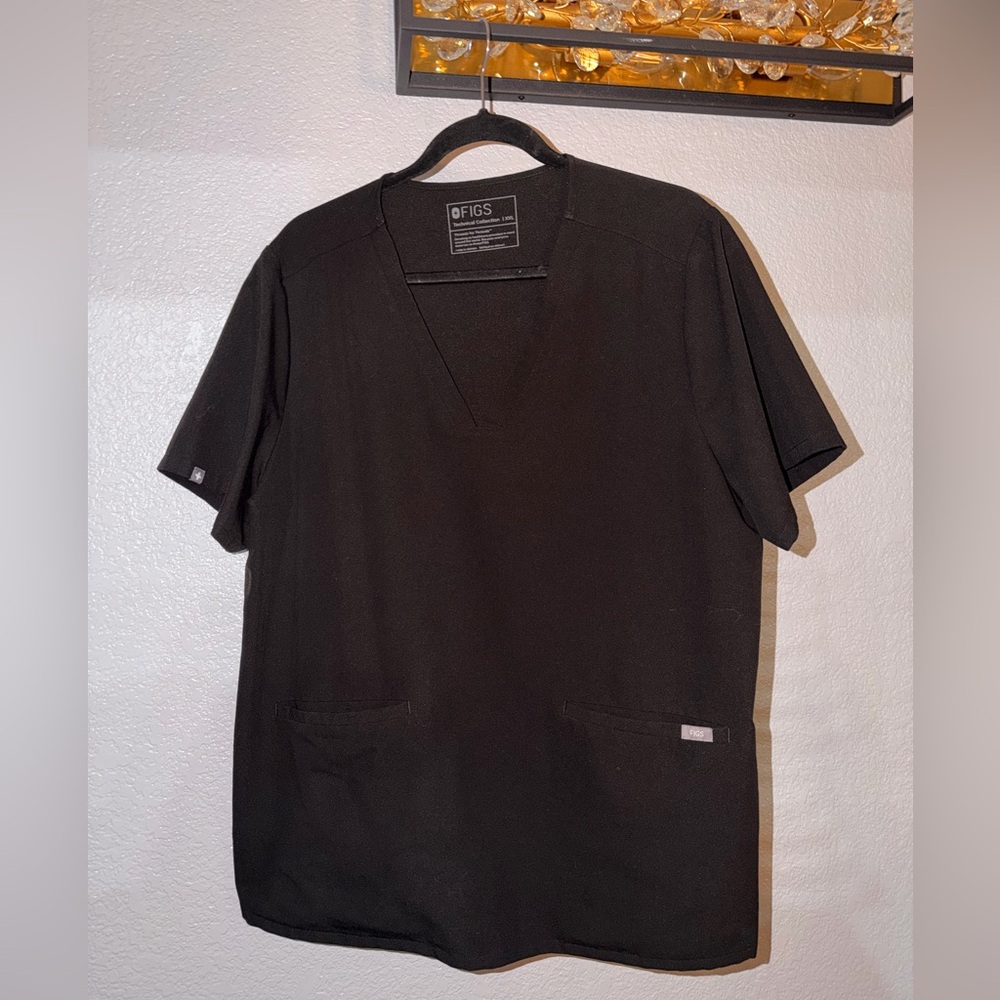 Figs Women's XXL Casma Black Scrub Top - Picture 1 of 7